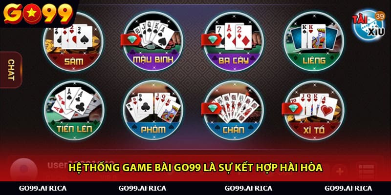 Hệ thống game bài Go99 là sự kết hợp hài hòa